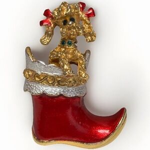 Vintage MYLU Dog in Boot Pin #5473